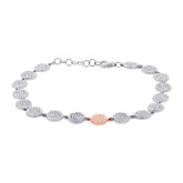 1.33ct 14k Two-tone Rose Gold Diamond Pave Circle Bracelet